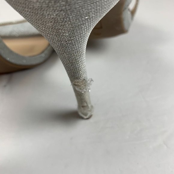 True Religion Braelynn Ankle Wrap Dress Heels 7.5M Jewel Embellished Silver 7963 - Picture 6 of 12